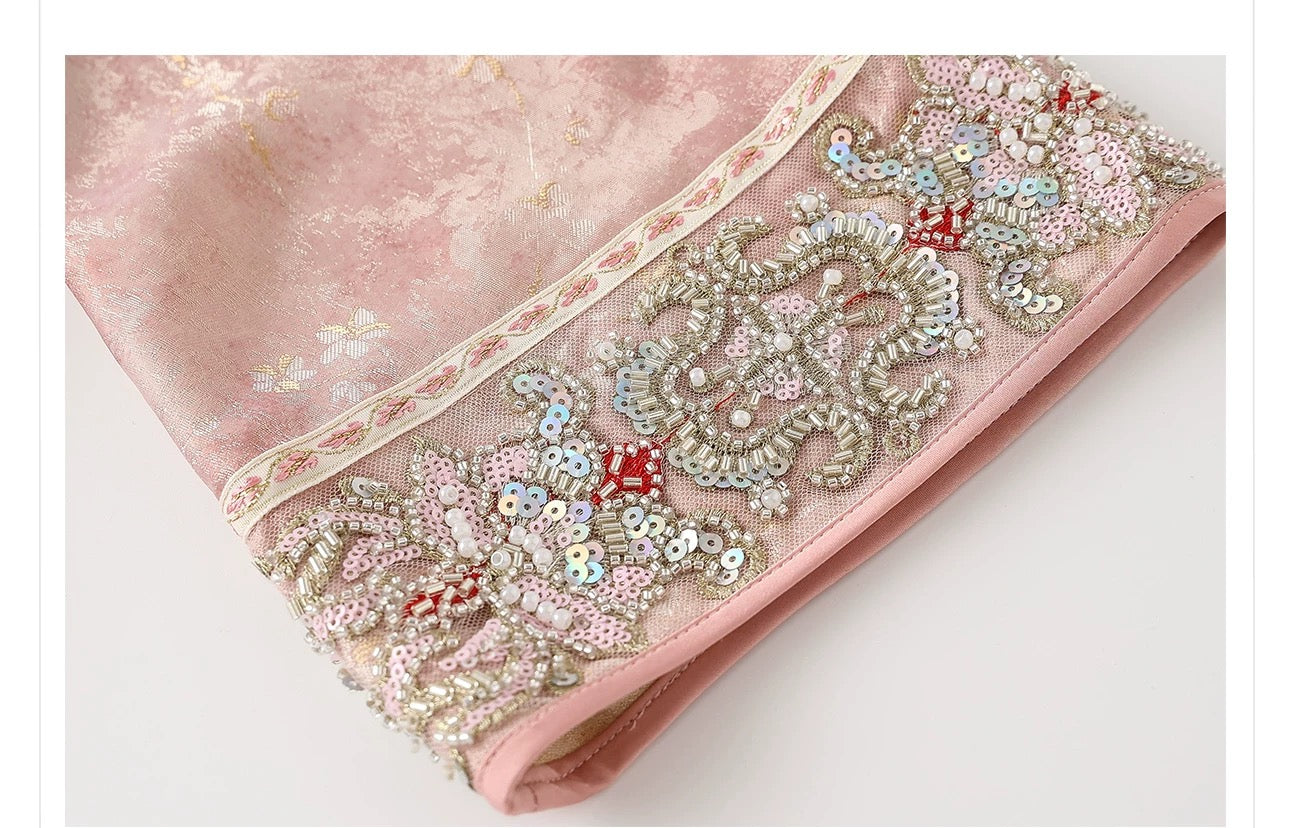 Noor Silk Kimono Rose Gold