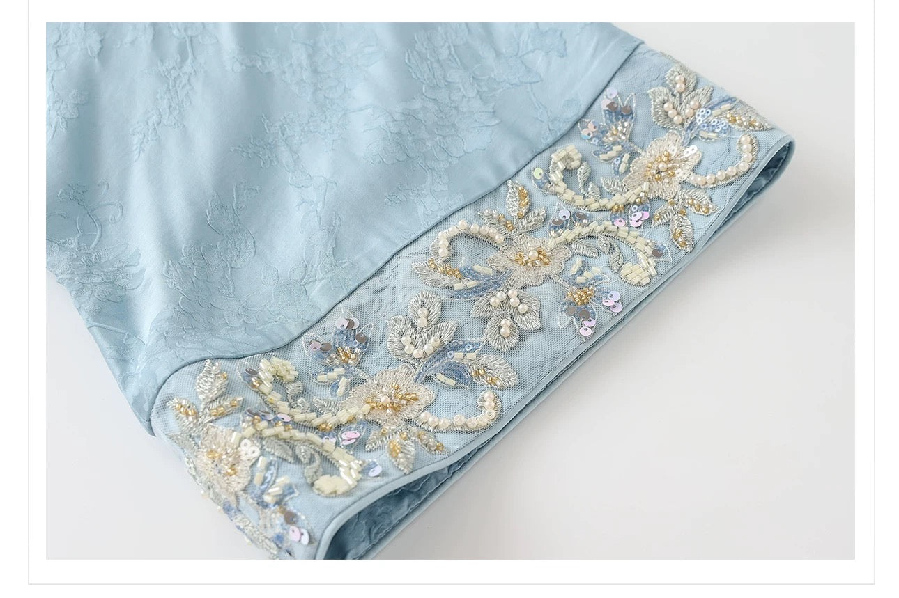 Zahra Silk Kimono Sky Blue
