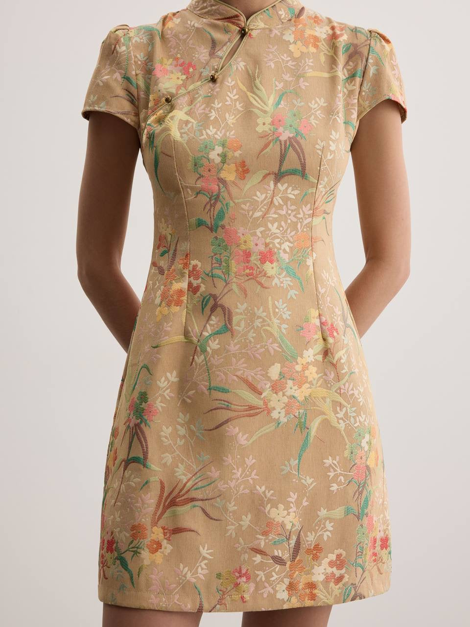 Floral Jacquard Mini Dress