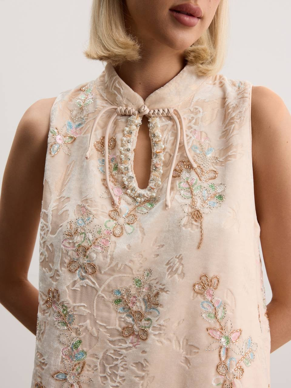 Aurélie Embroidered Mini Dress