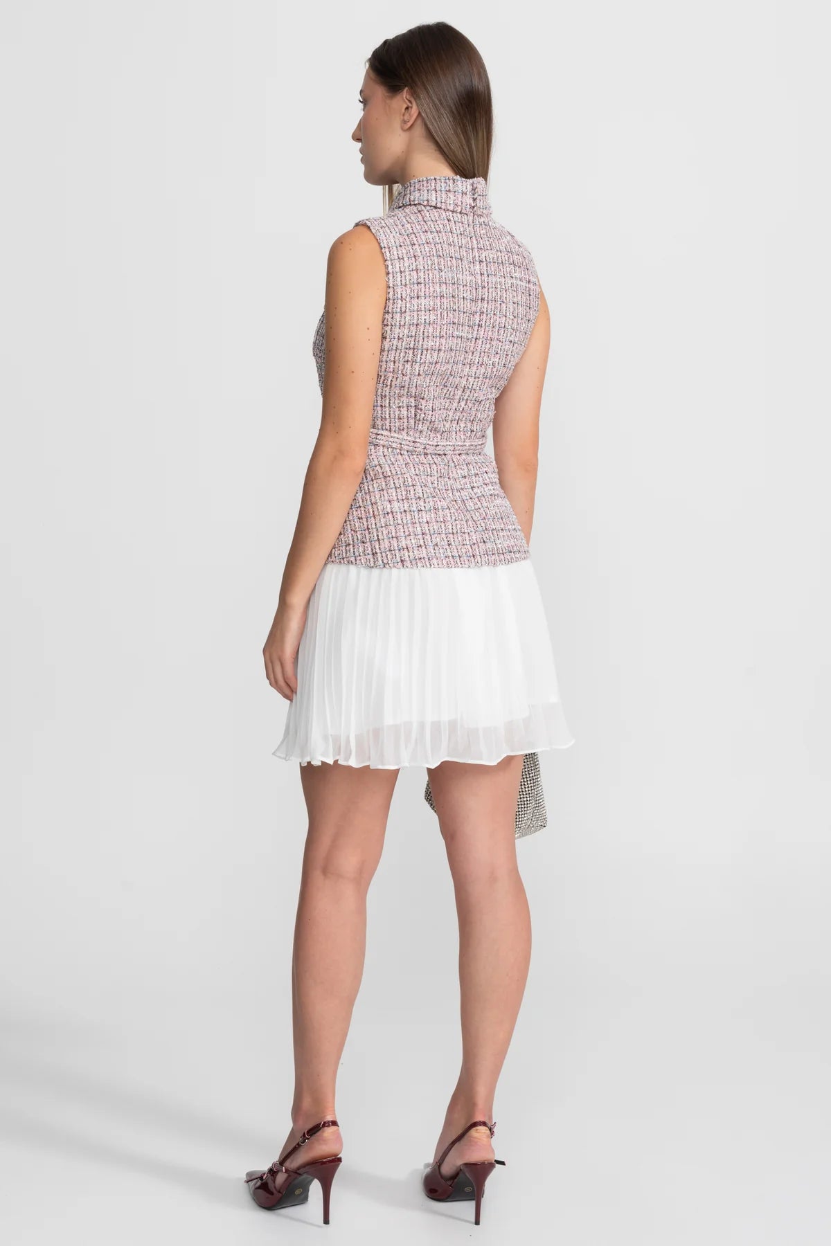 Celeste Tweed & Tulle Mini Dress