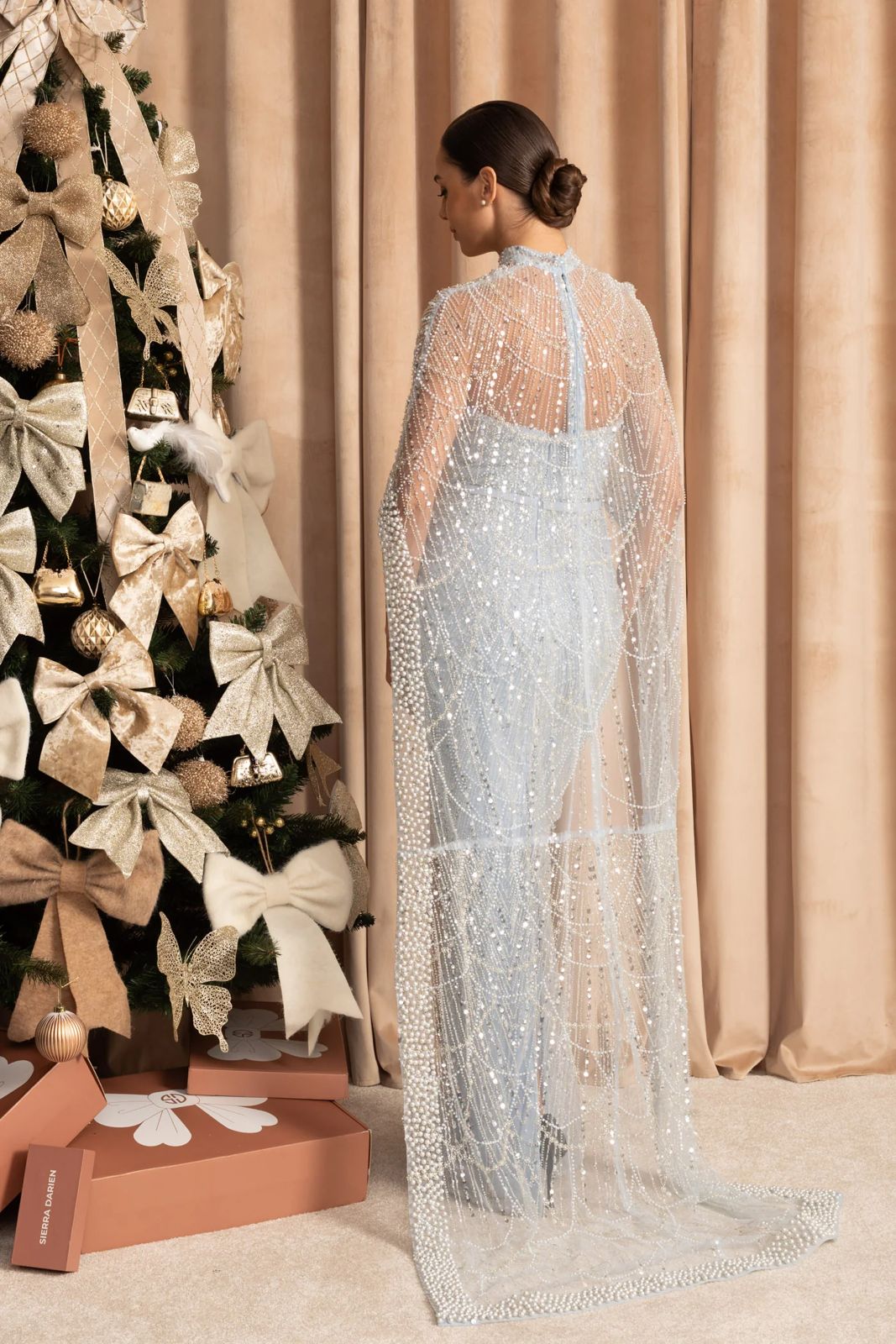 Celeste Embellished Maxi Dress Light Blue