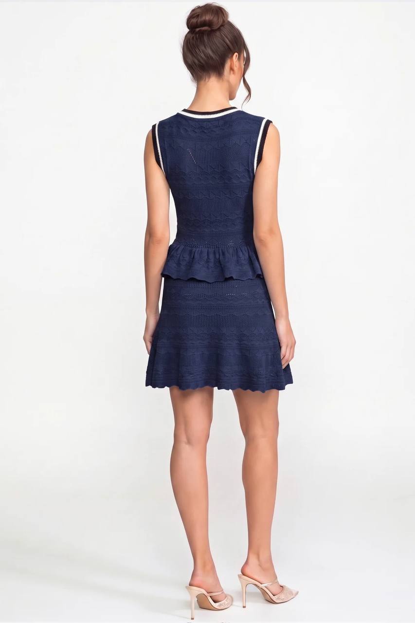 3D Floral Knit Midi Dress