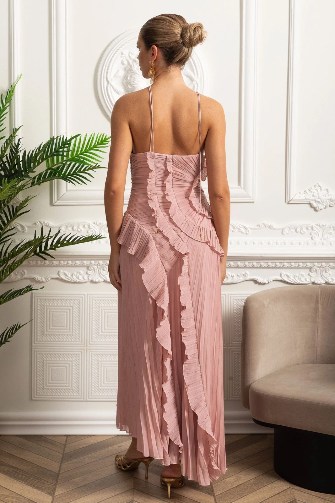 Rosalie Pink Midi Dress
