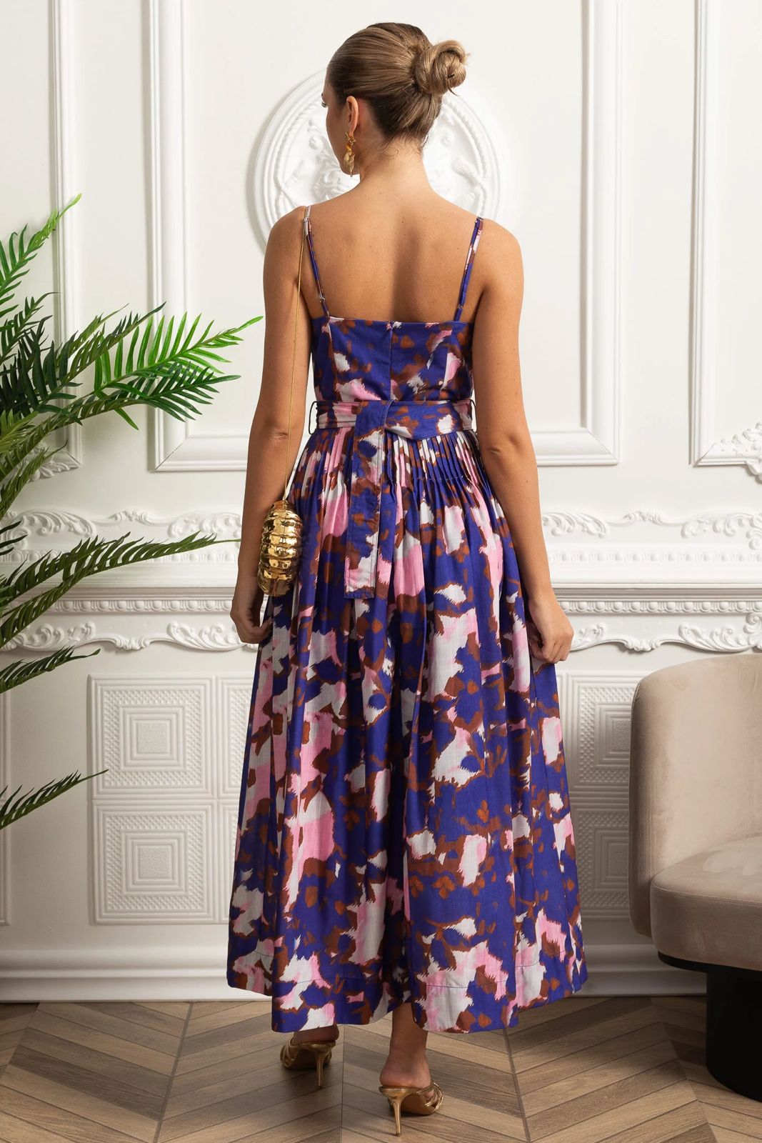 Sunset Pleated Midi Dress
