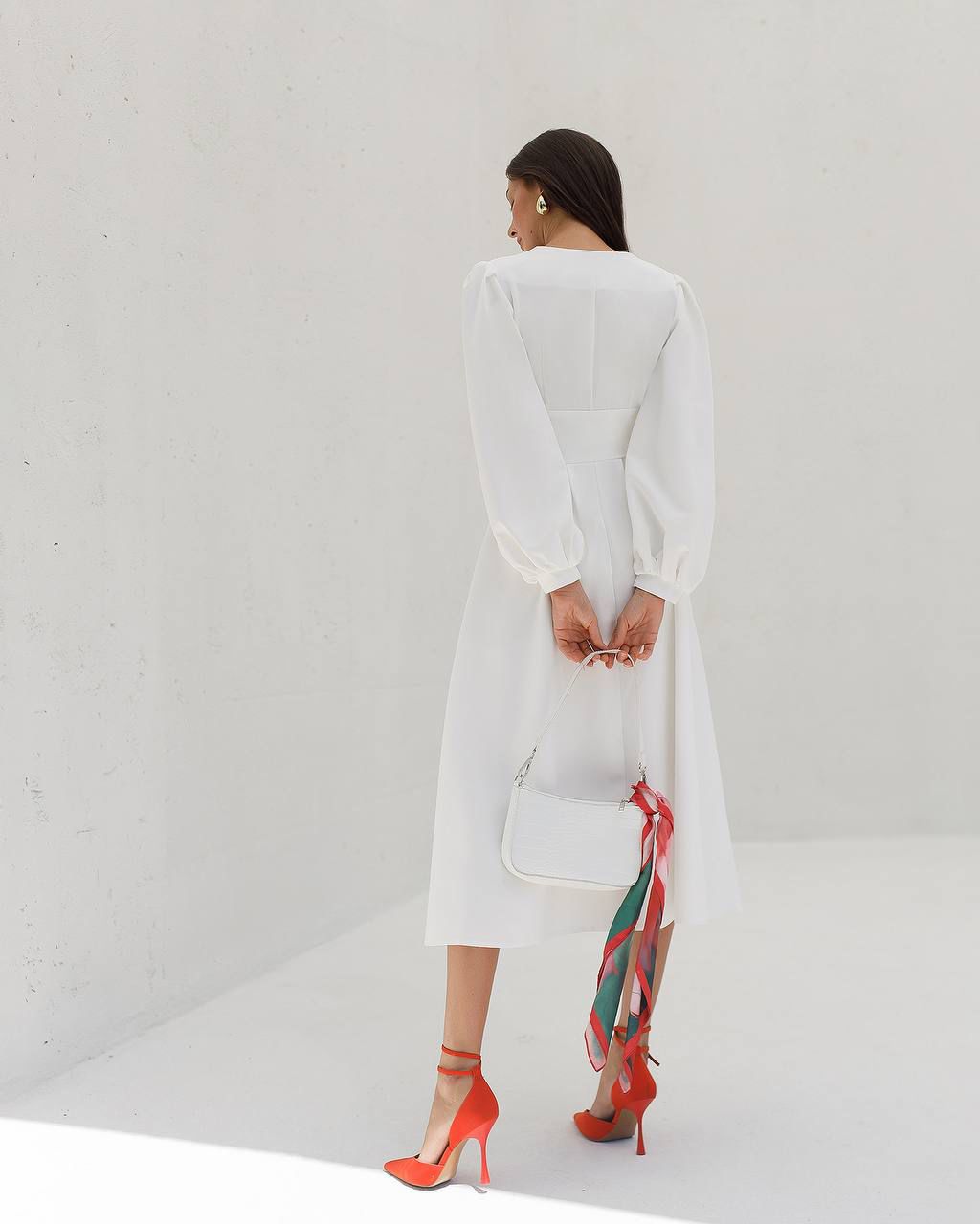 Gloria Midi Dress White