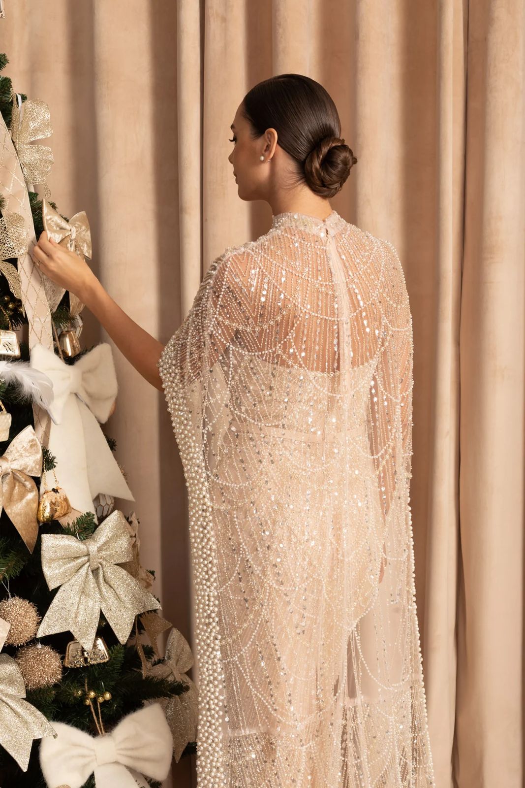 Aurora Embellished Maxi Dress Champagne