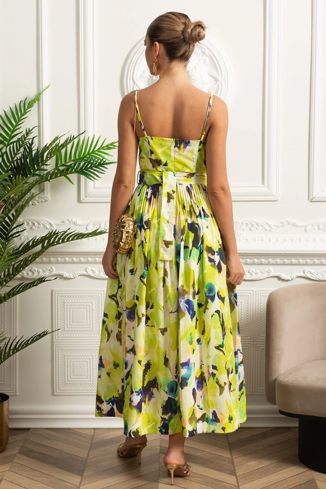Sunset Pleated Midi Dress