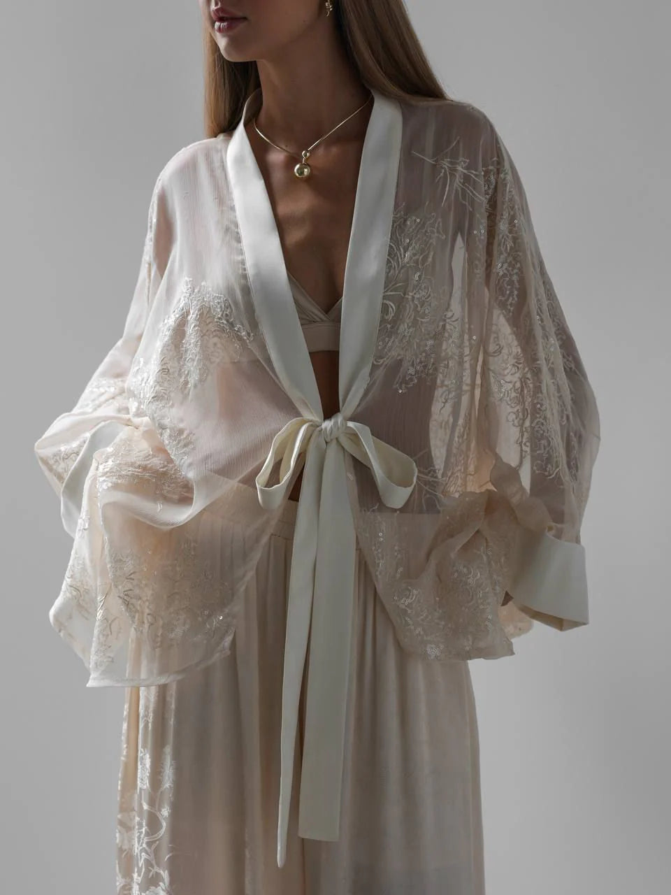Amani Silk Kimono Set Ivory