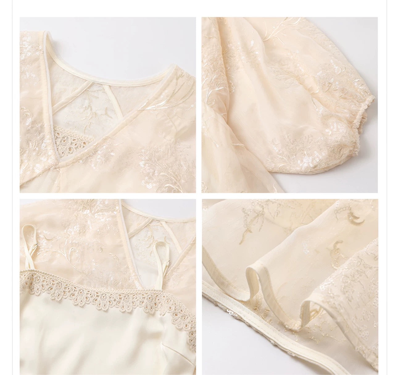 Amara Silk Dress Set Ivory