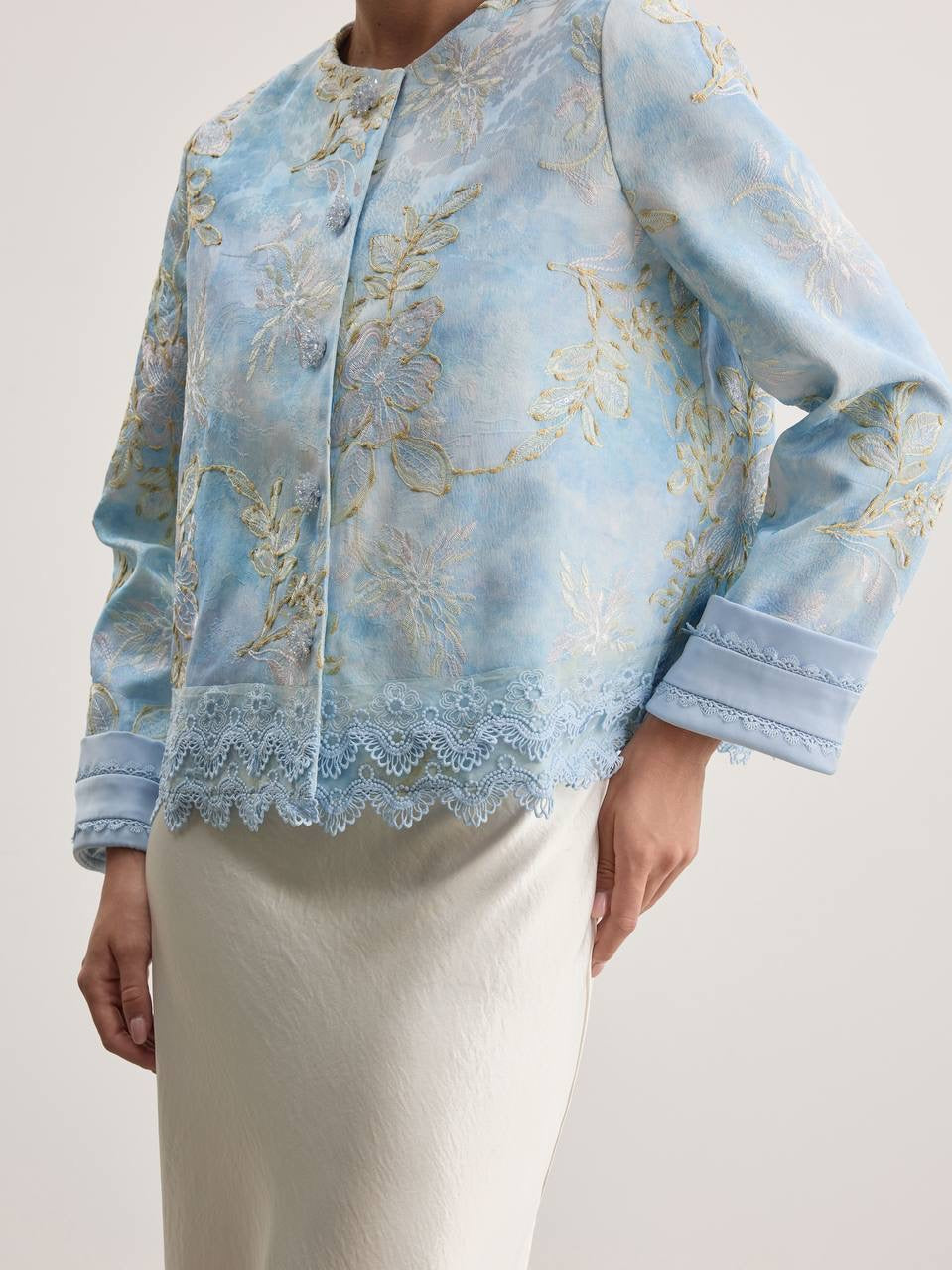 Serena Embroidered Jacquard Jacket