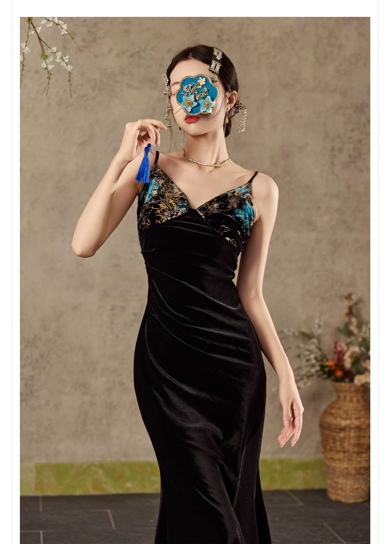 Zafira Silk Slip Dress Black