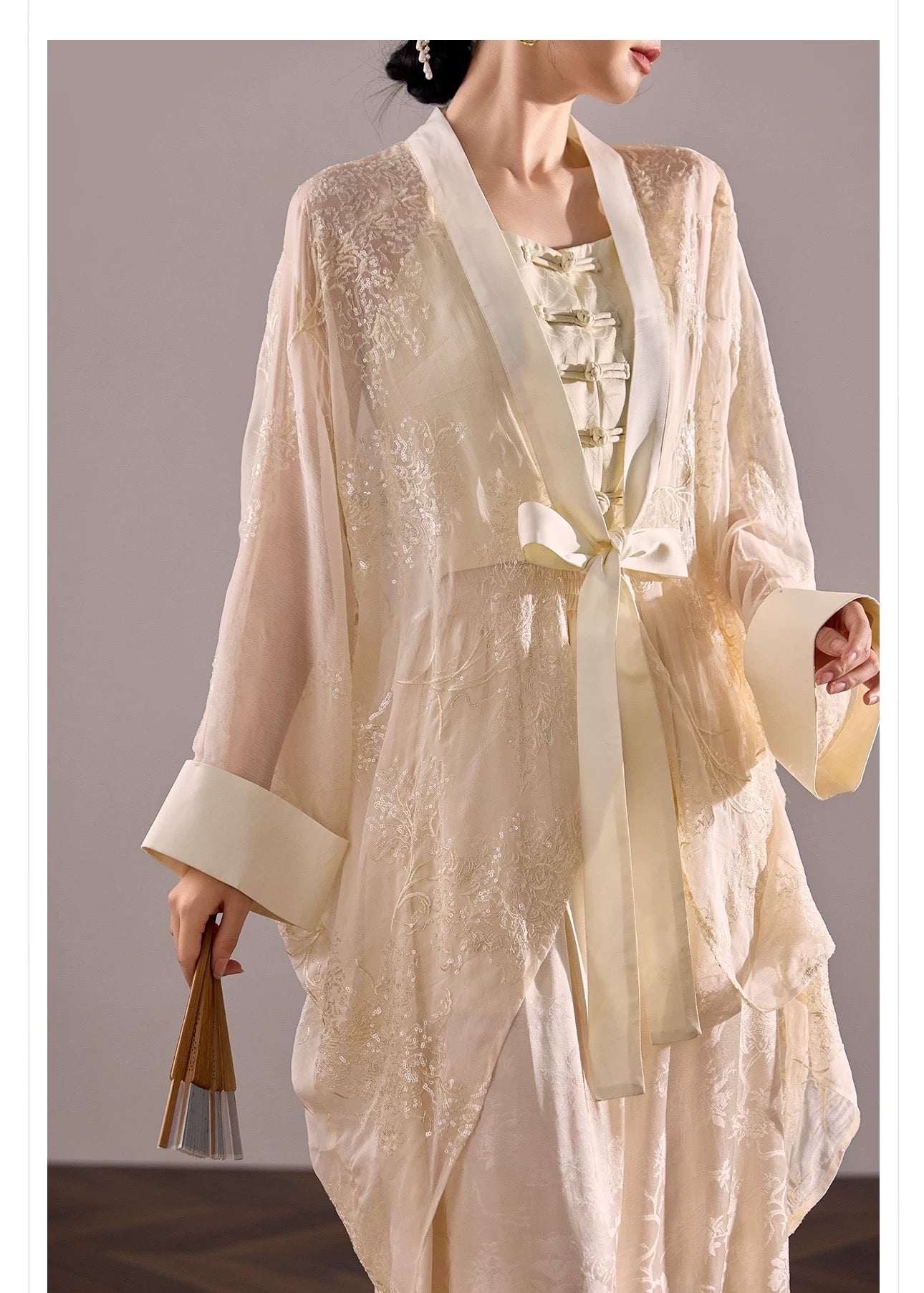 Amani Silk Kimono Ivory