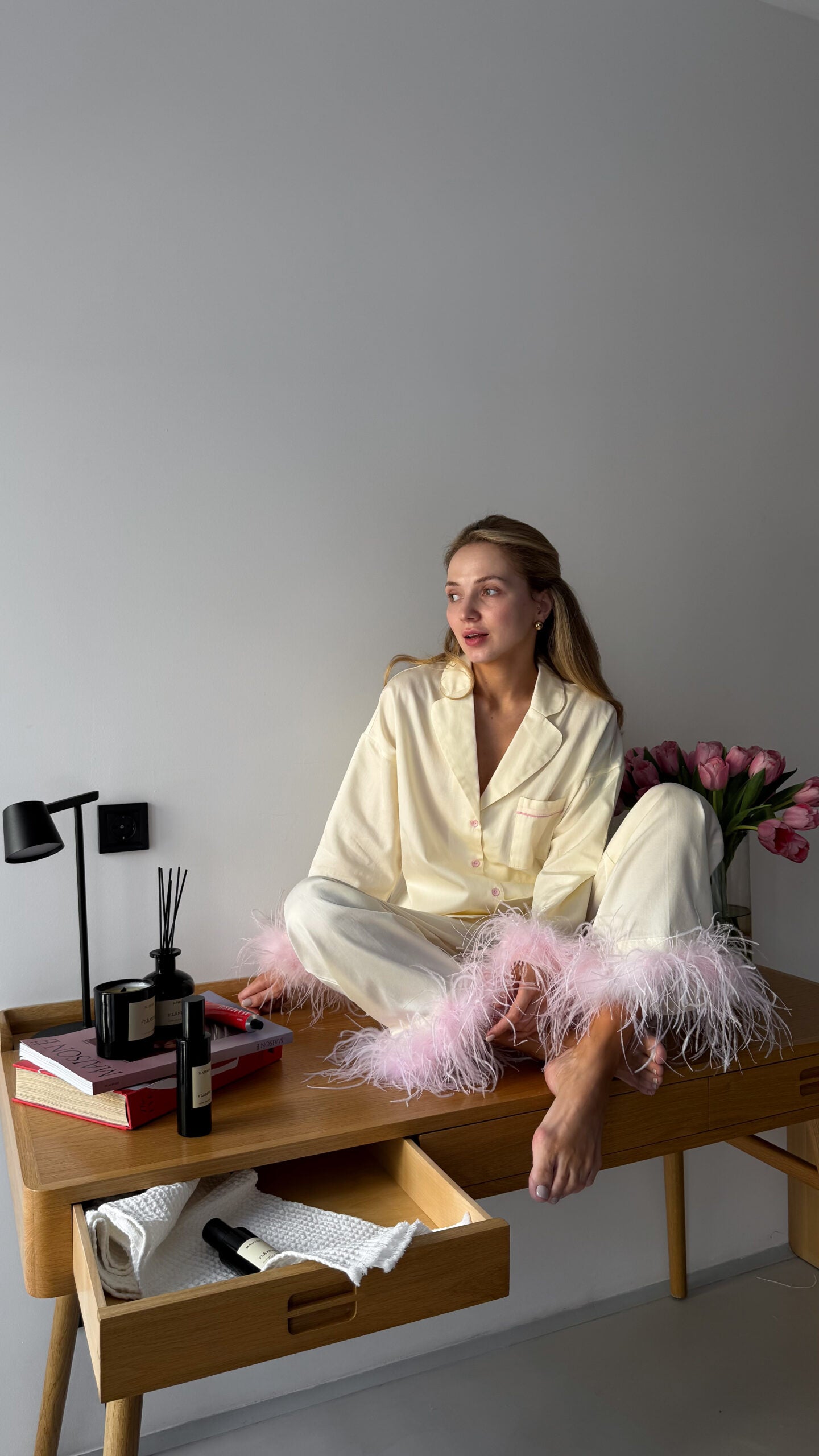 Milana Feather Lounge Set - Butter