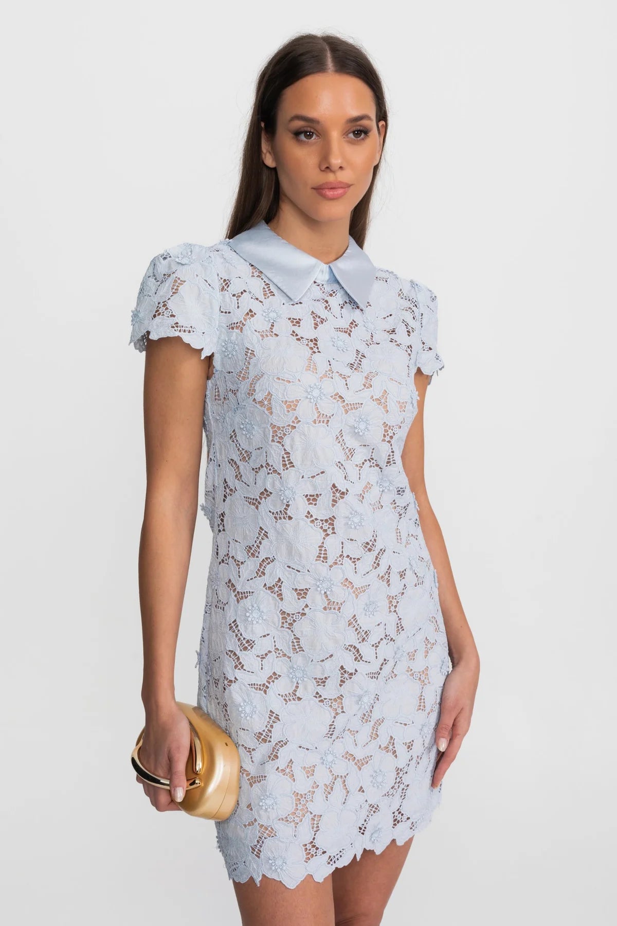 Serena Blue Lace Mini Dress
