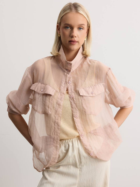 Celeste Organza Blouse Pink