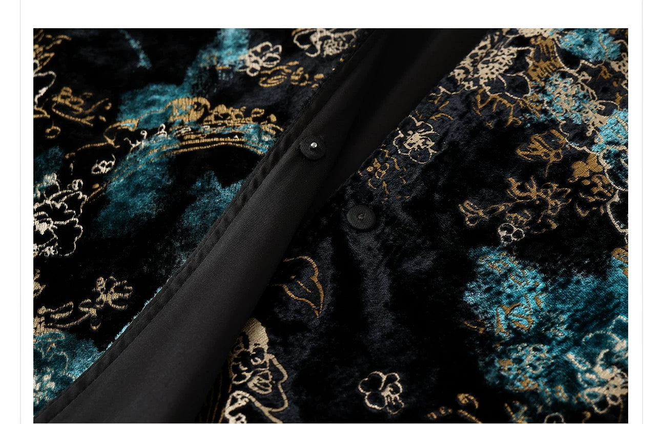 Zafira Reversible Kimono Black & Teal