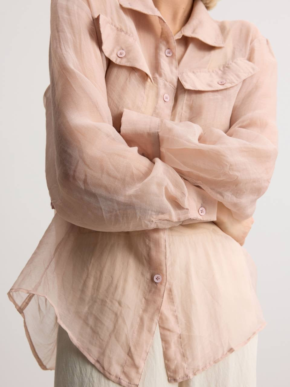 Celeste Organza Blouse Pink