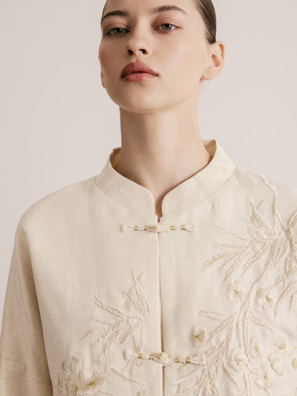 Mei Linen Embroidered Jacket