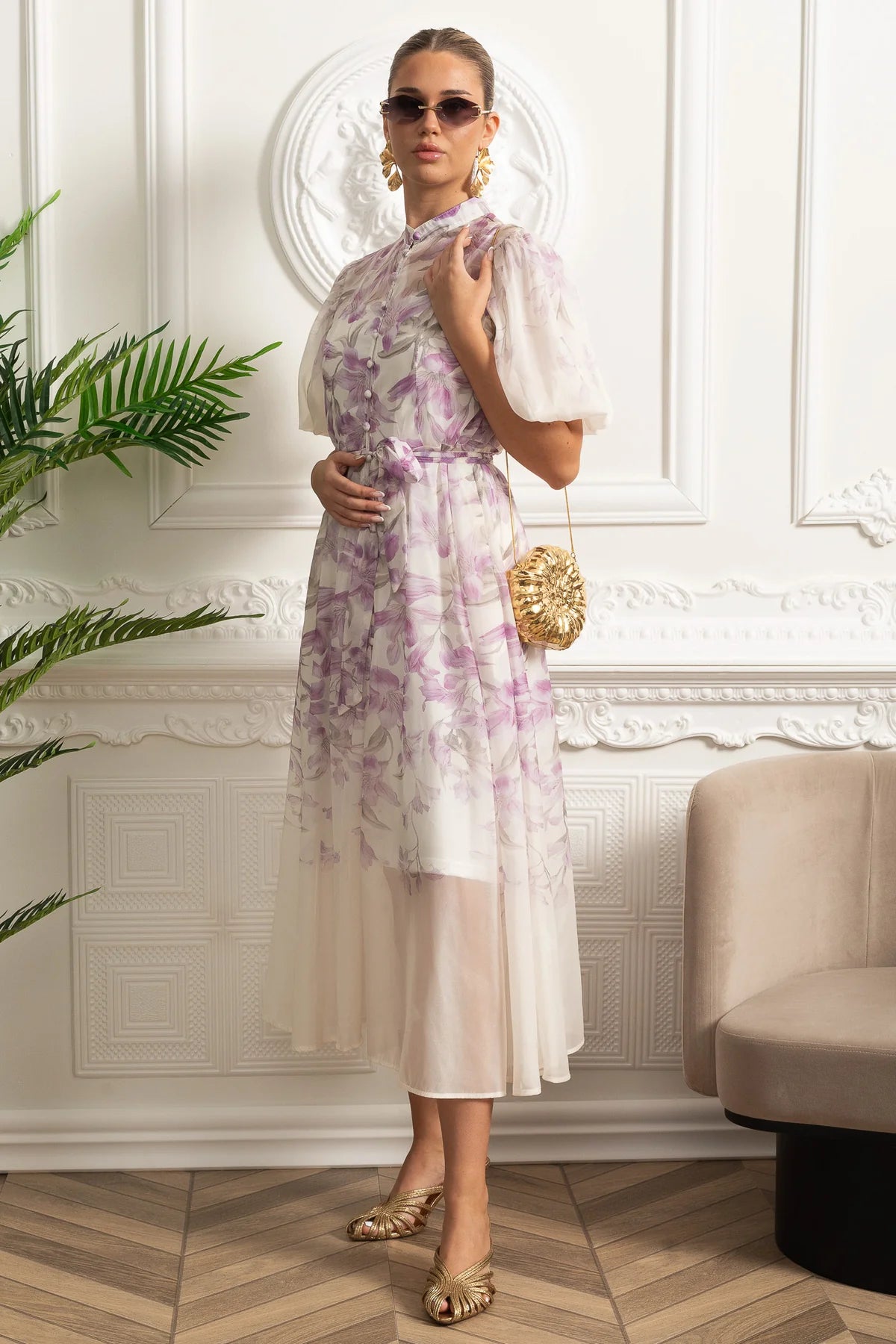 Blossom Sheer Midi Dress