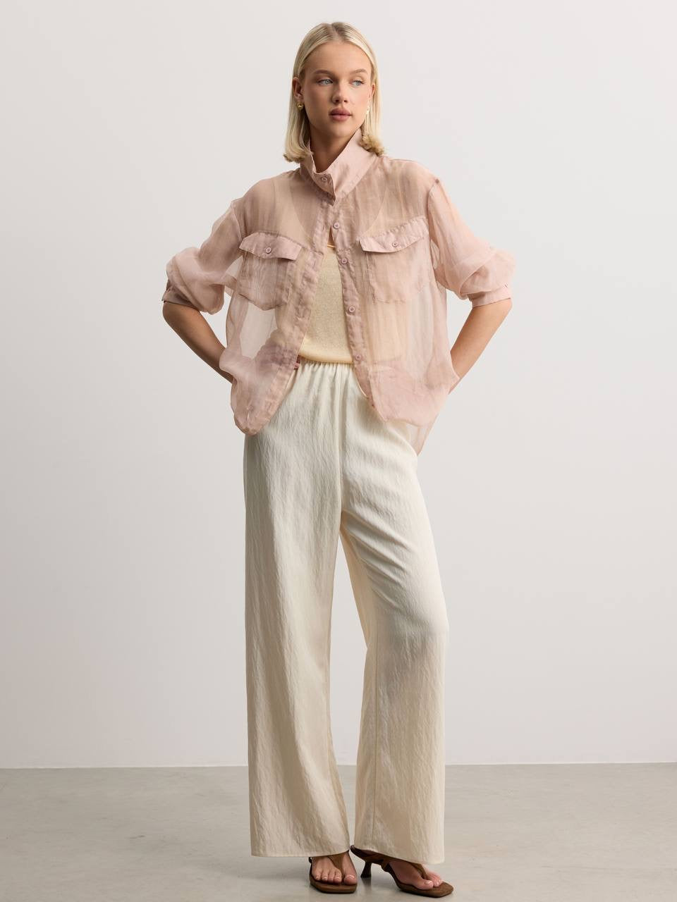 Celeste Organza Blouse Pink