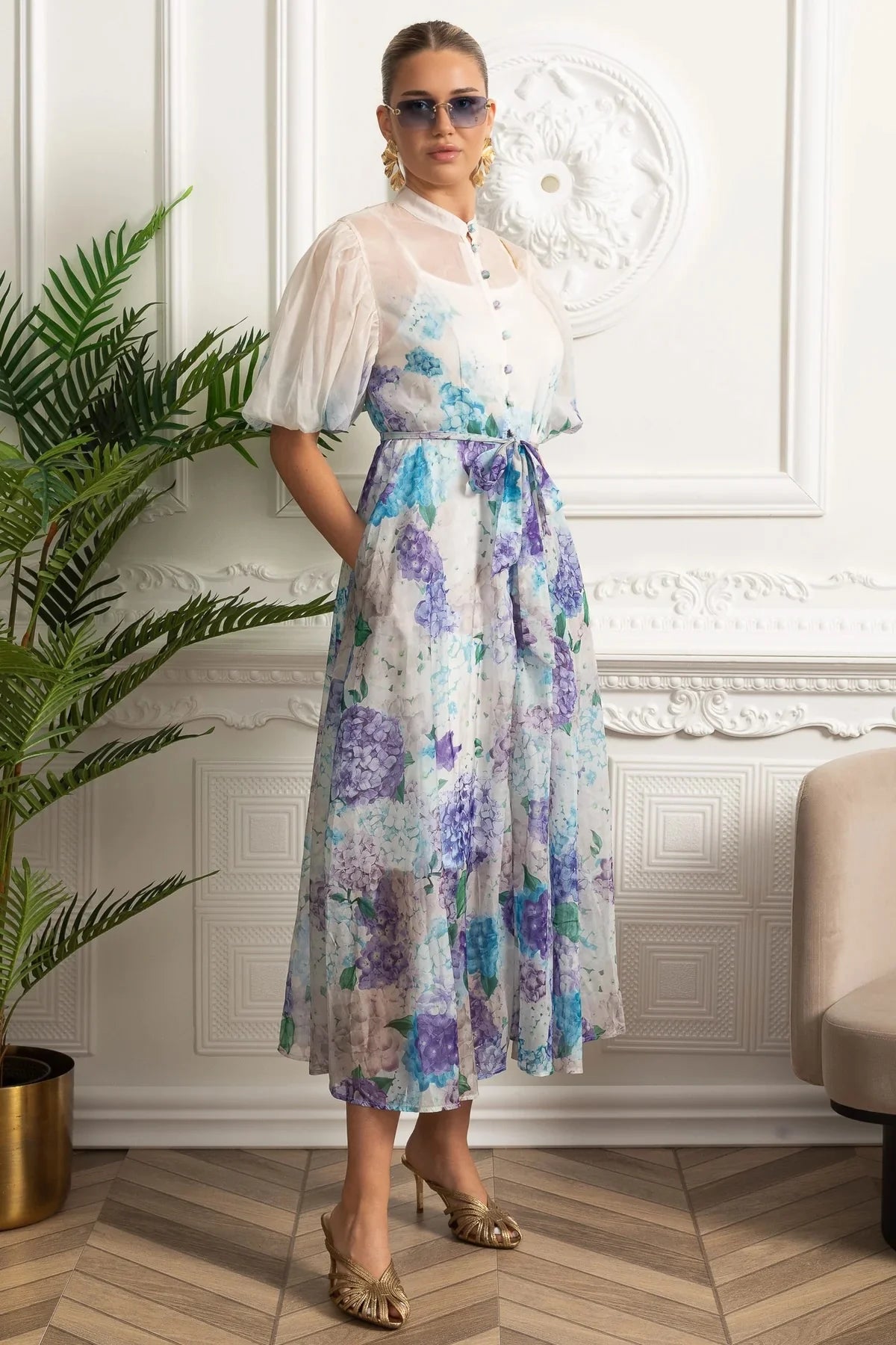 Blossom Sheer Midi Dress