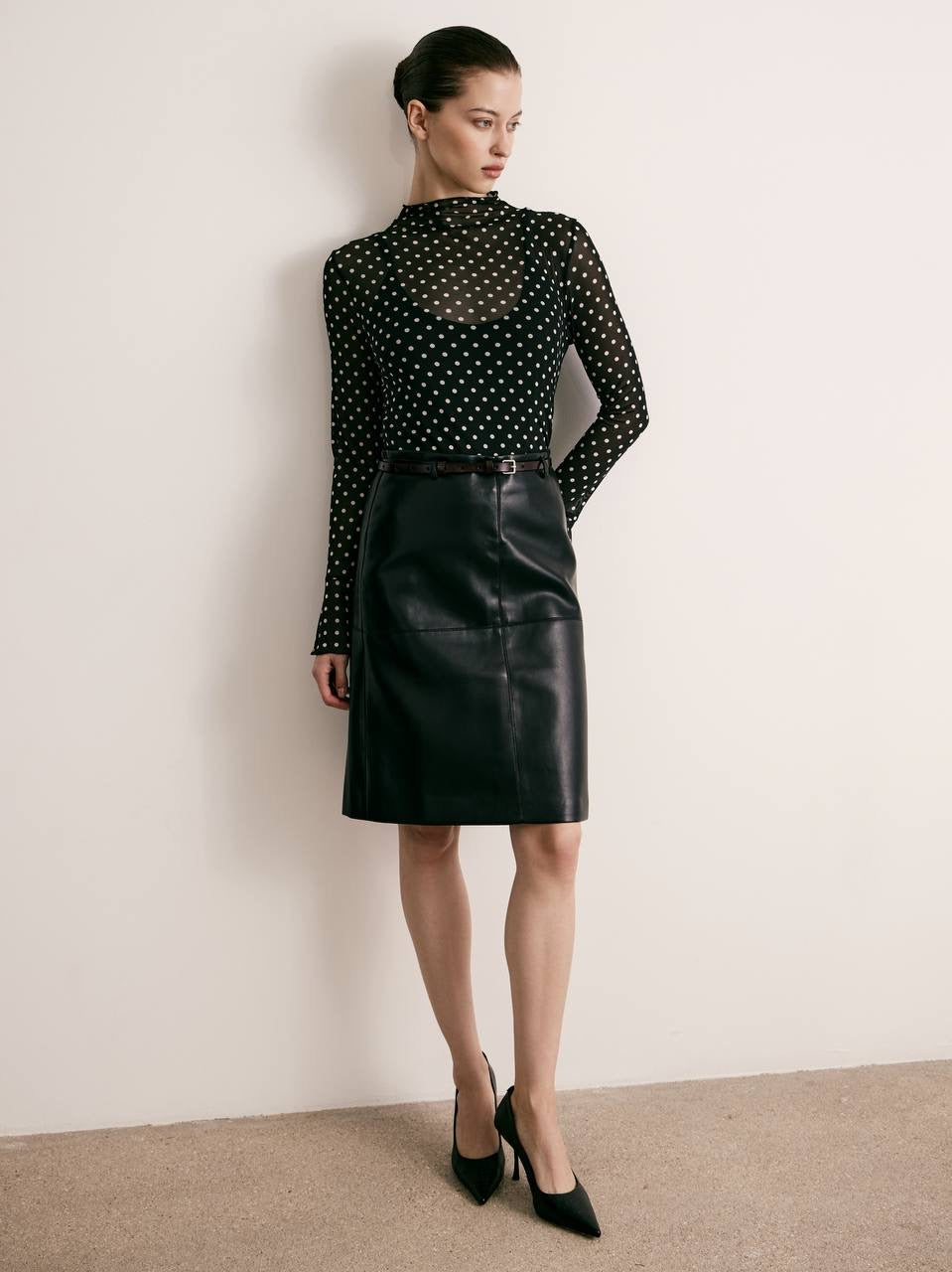 Colette Polka Dot Mesh Top