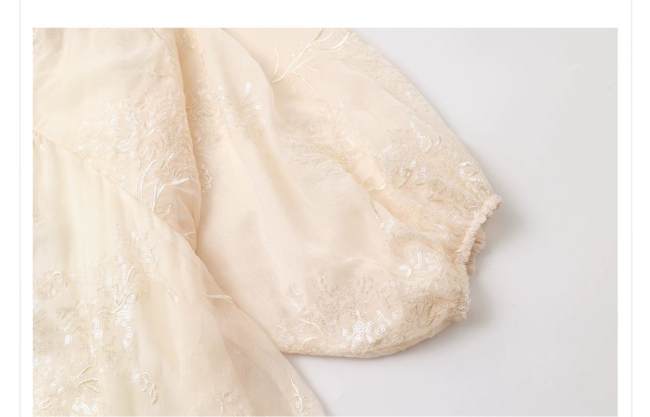 Amara Silk Dress Set Ivory