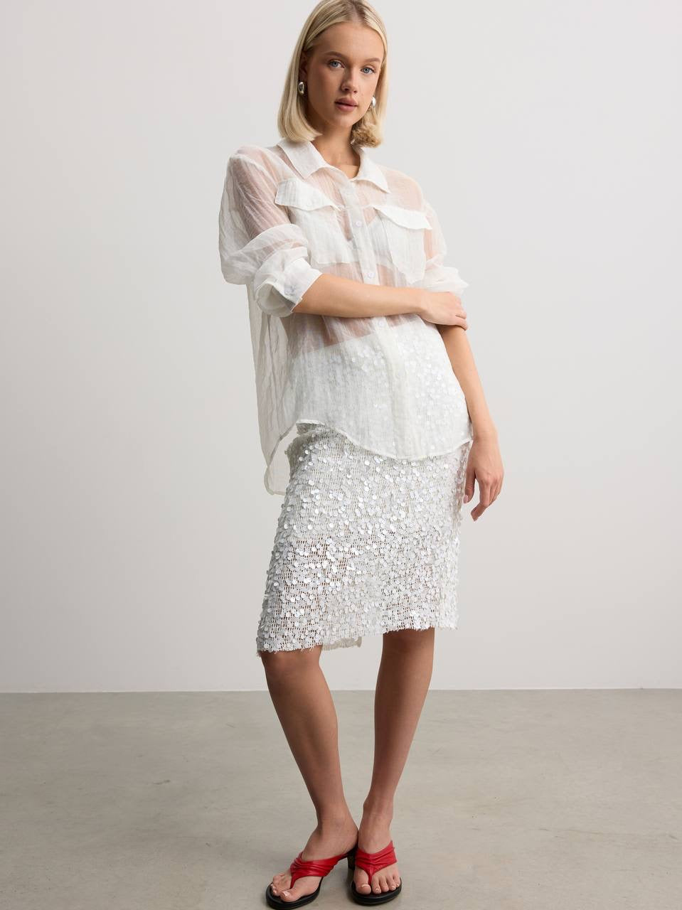 Lumière Sequin Midi Skirt