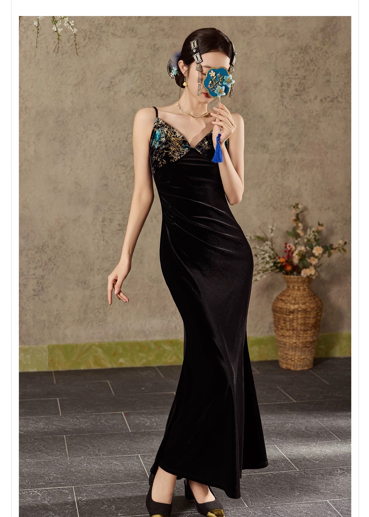 Zafira Silk Slip Dress Black