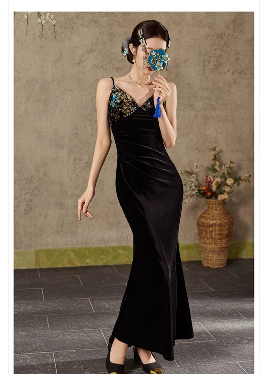 Zafira Silk Slip Dress Black
