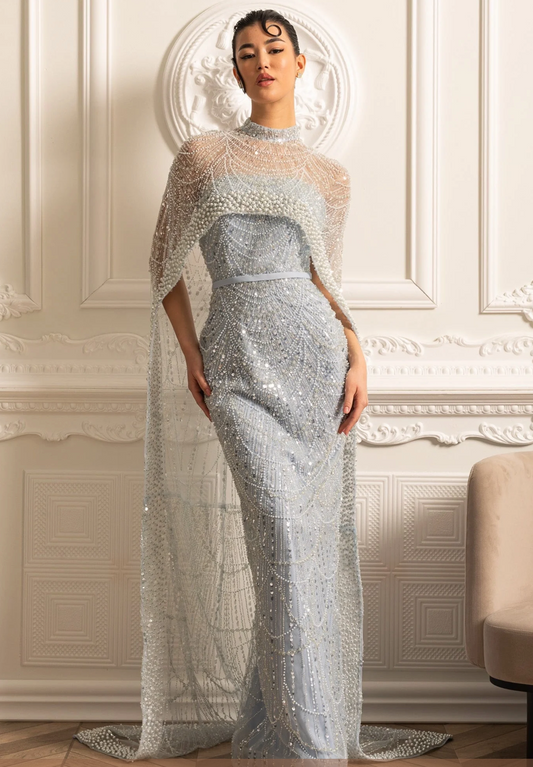 Dress “Silver Halo” — Ice Blue