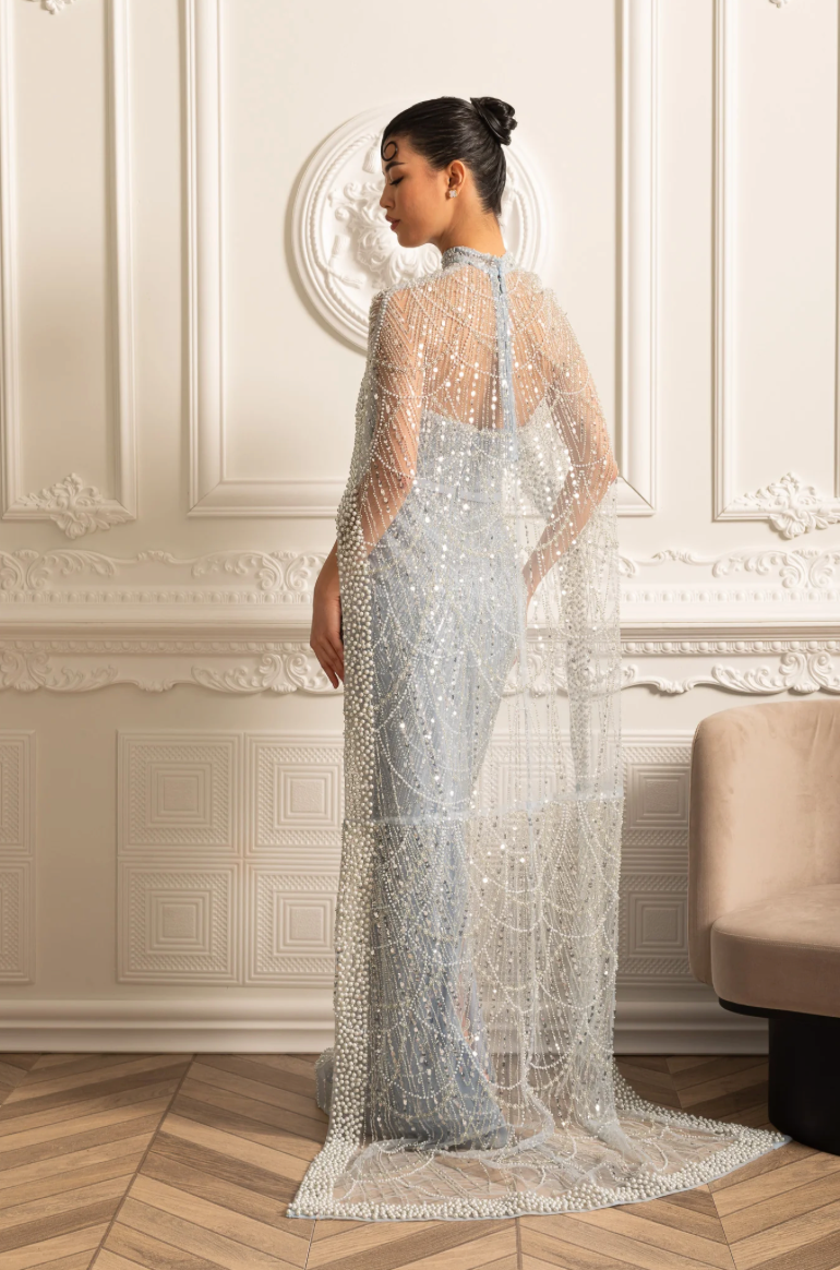 Dress “Silver Halo” — Ice Blue