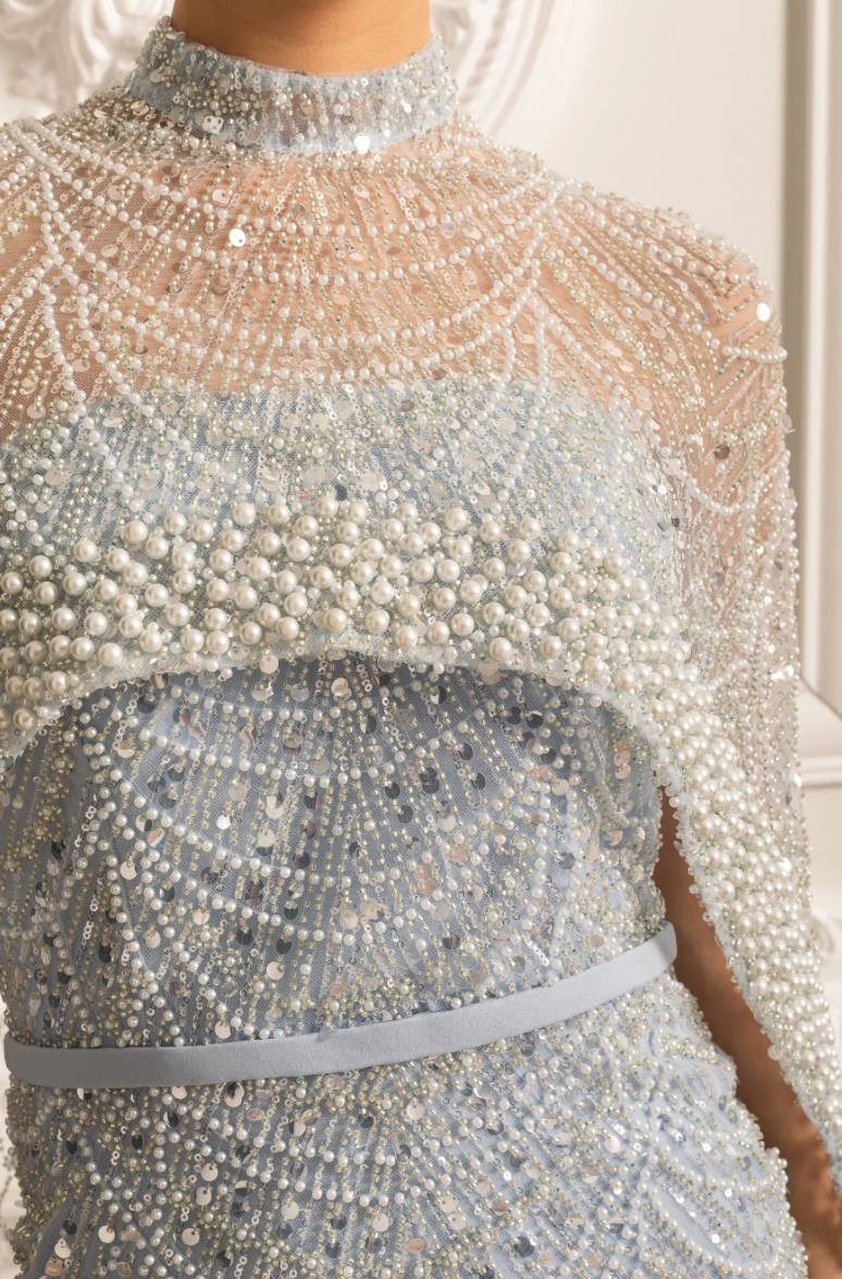 Dress “Silver Halo” — Ice Blue