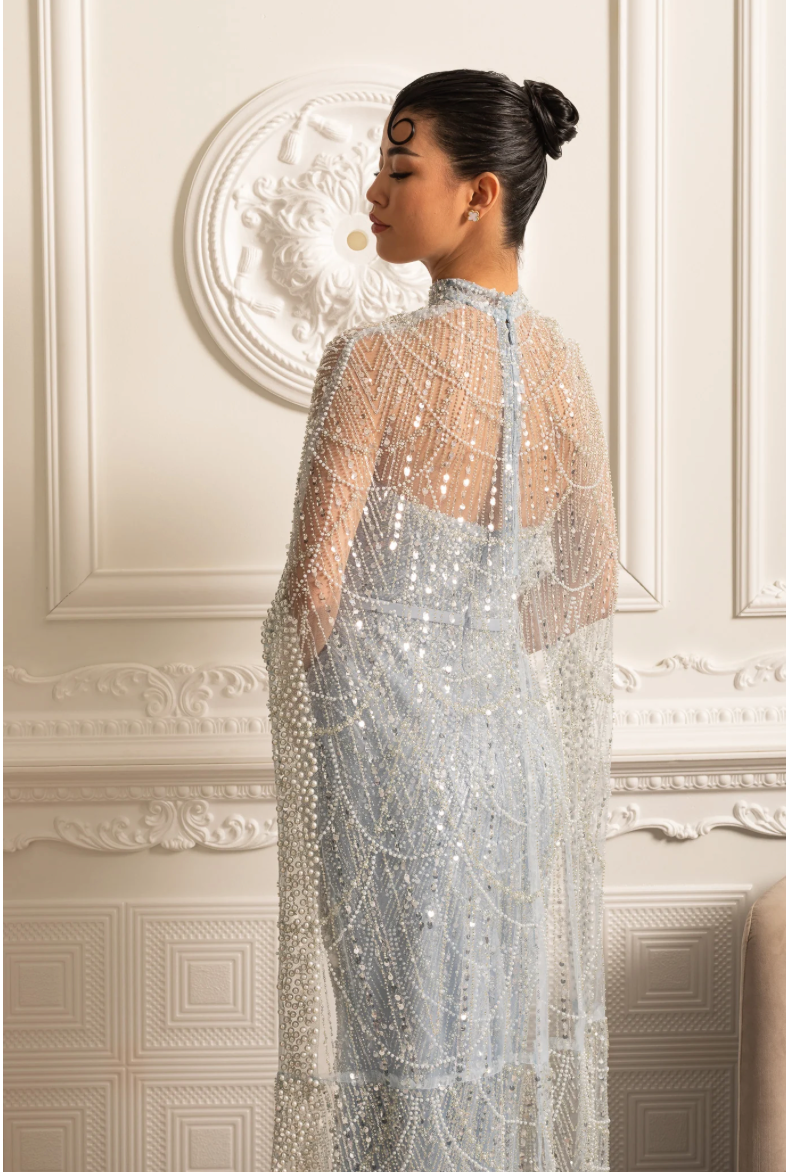 Dress “Silver Halo” — Ice Blue
