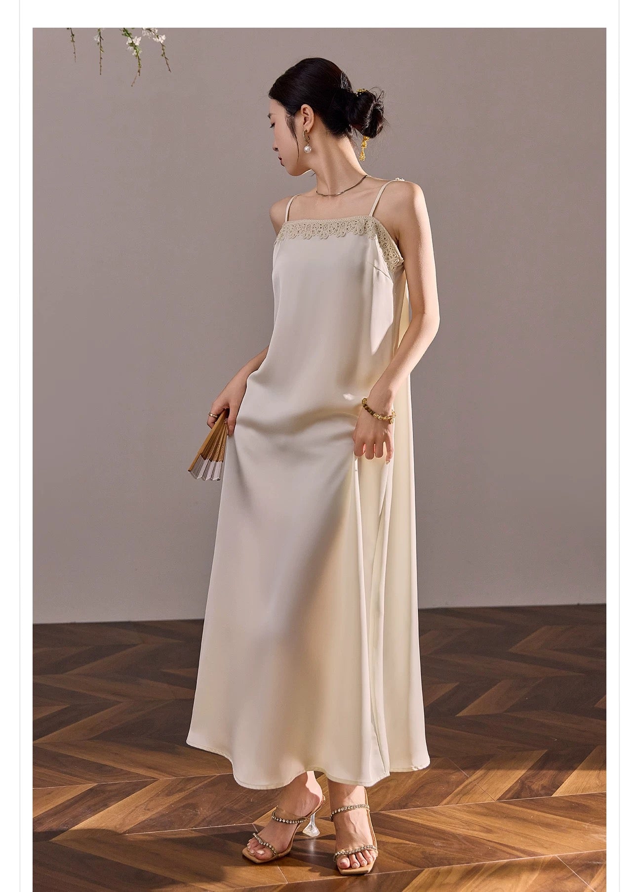 Amara Silk Dress Set Ivory