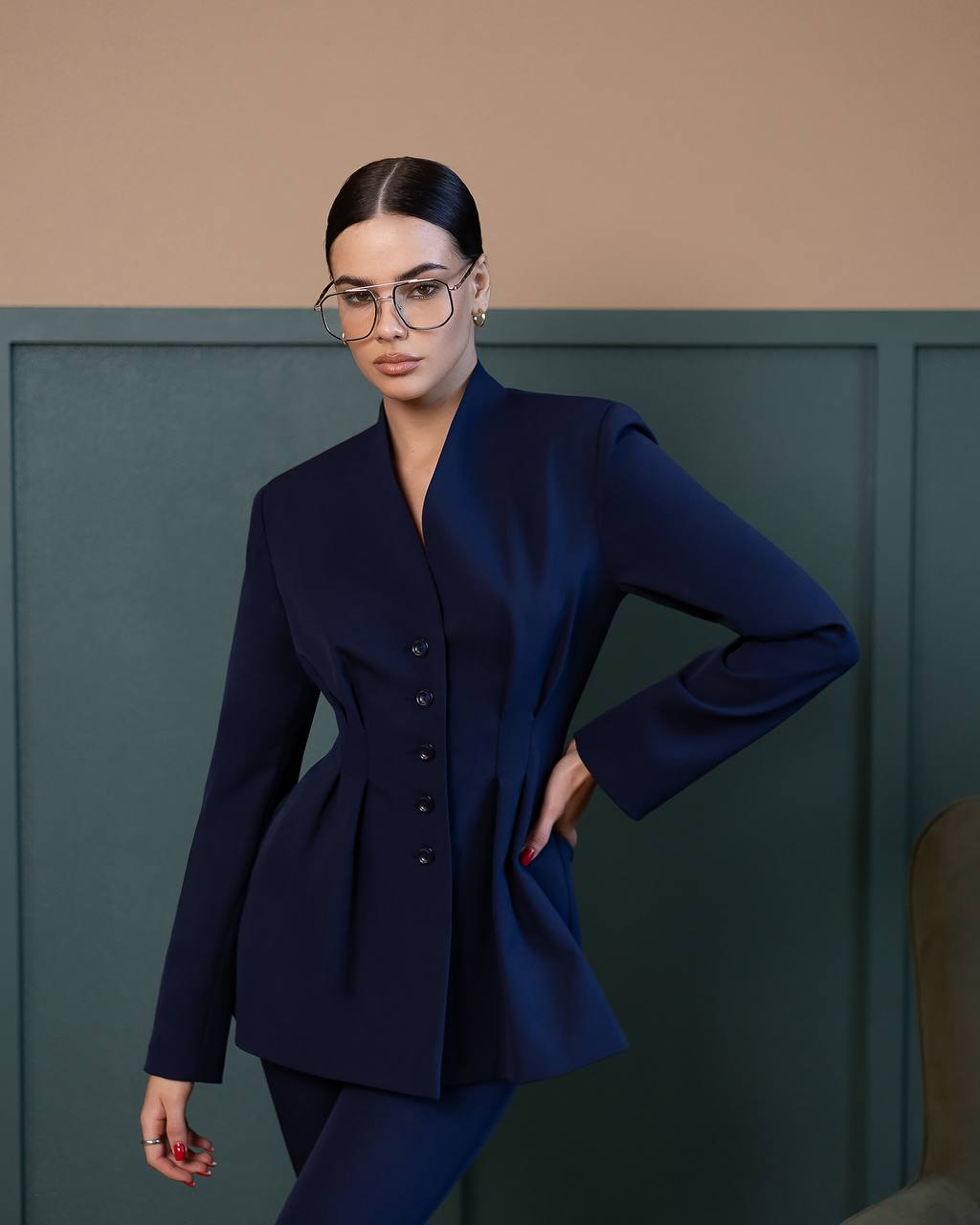 A-Mora Power Sculpt Blue Suit