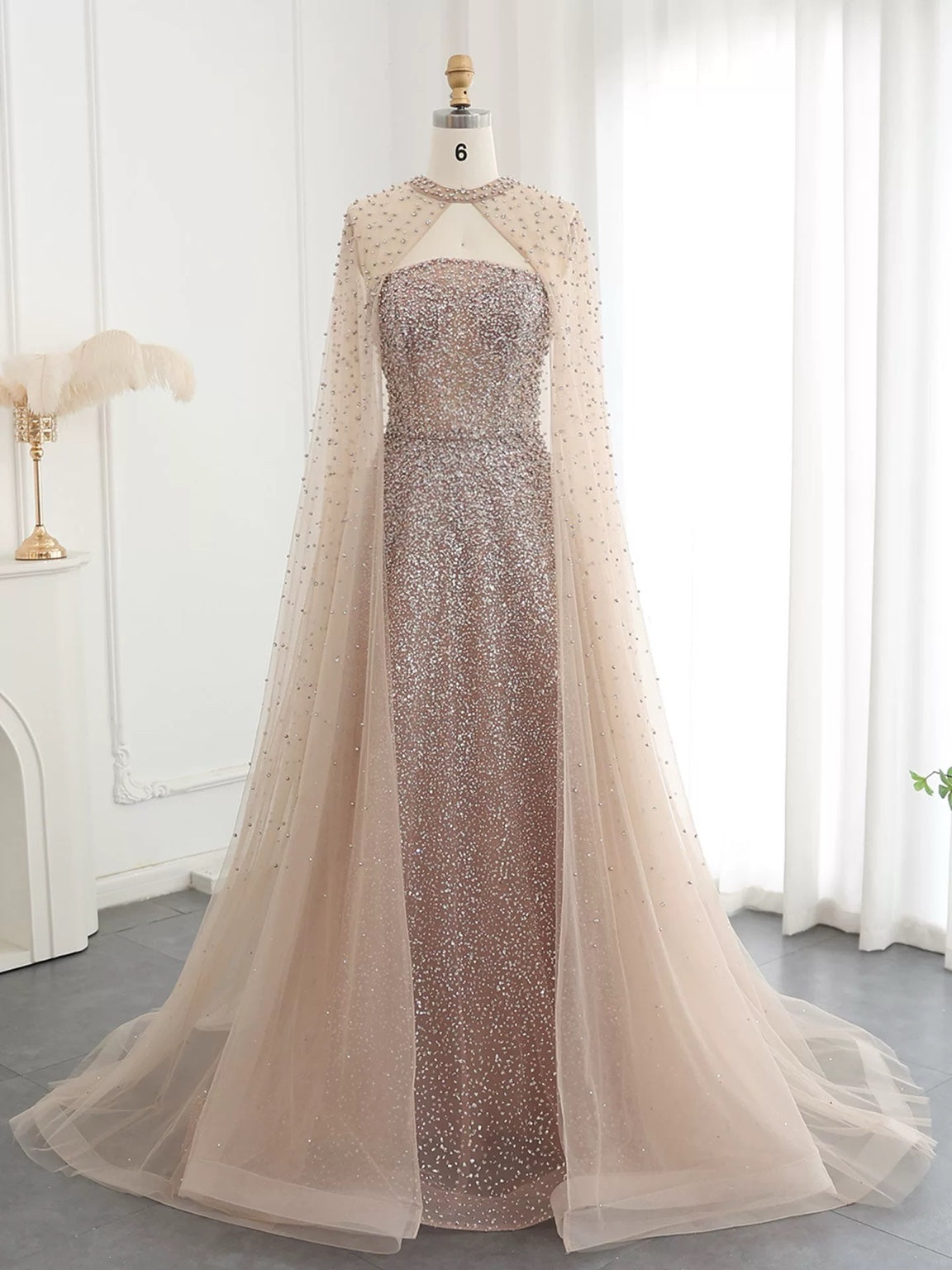 Aurora Blush Evening Gown