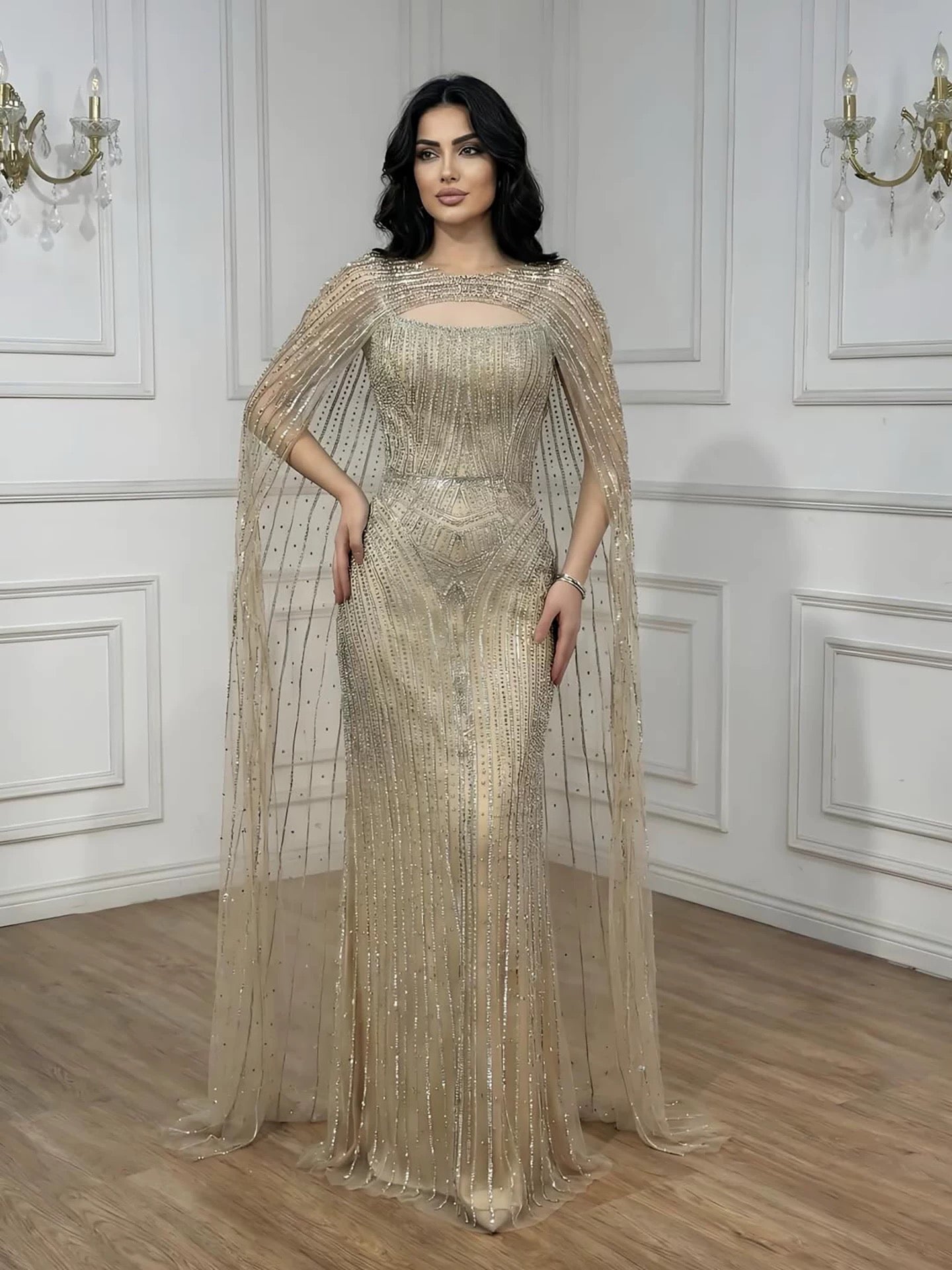 Aurielle Gold Evening Gown