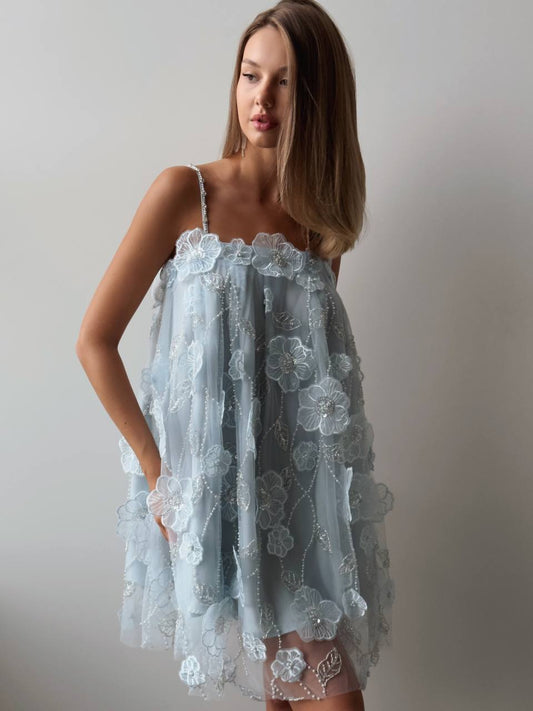 Embroidered Mini Dress