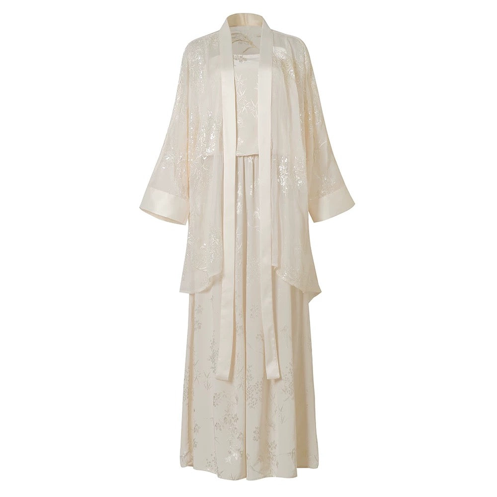 Amani Silk Kimono Set Ivory