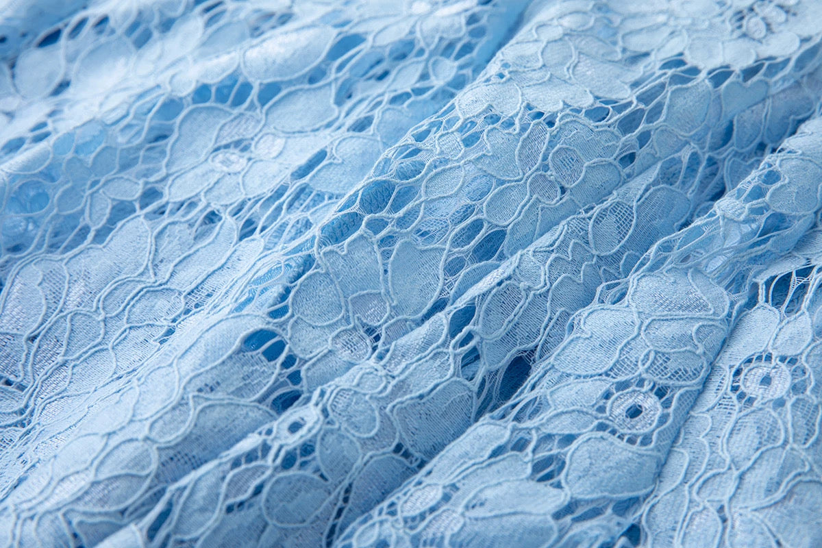 Alina Lace Midi Dress Light Blue