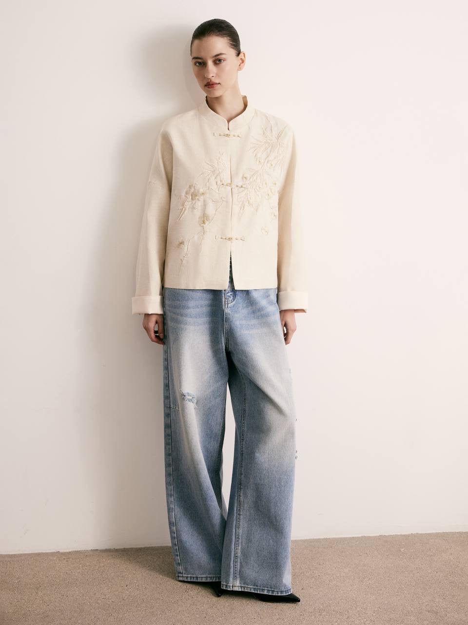 Mei Linen Embroidered Jacket