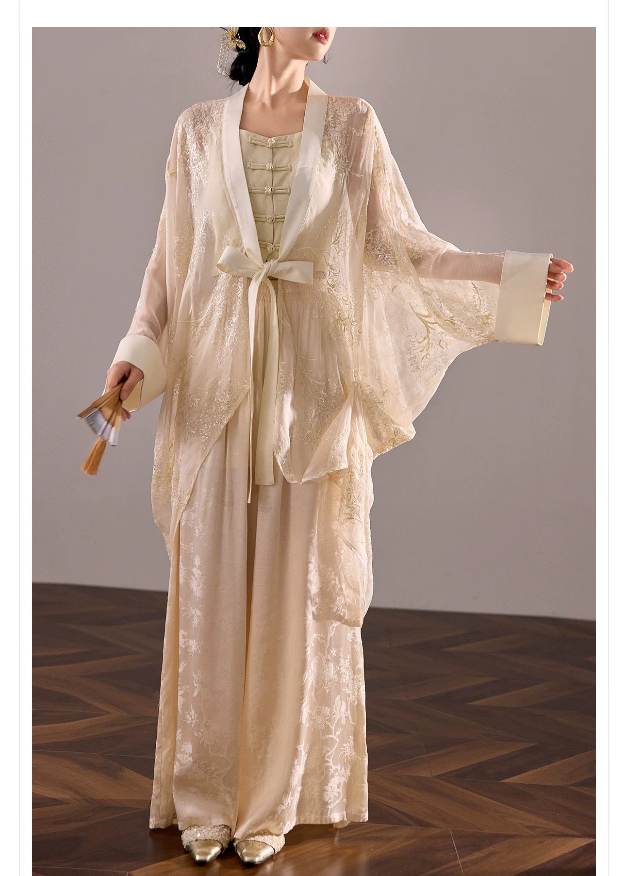 Amani Silk Kimono Ivory