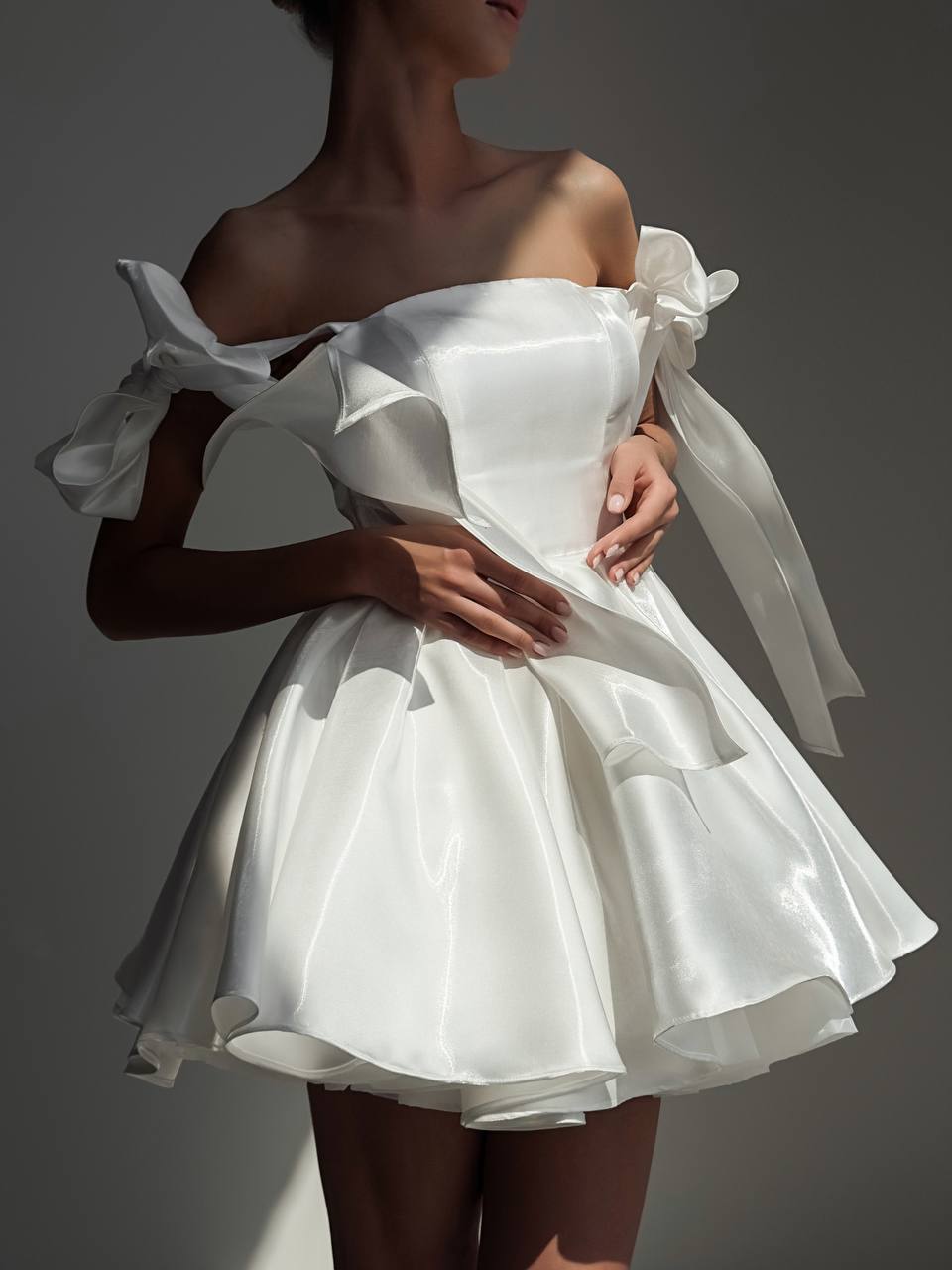 Bow Mini Dress White