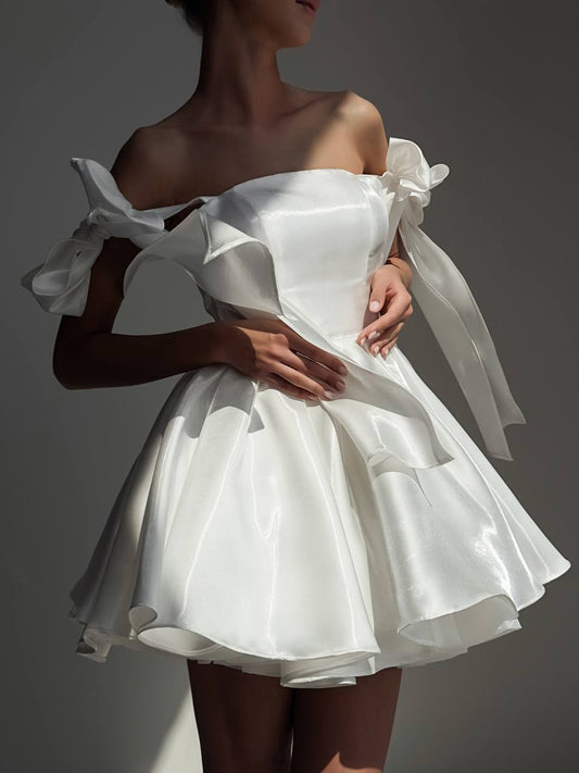 Bow Mini Dress White
