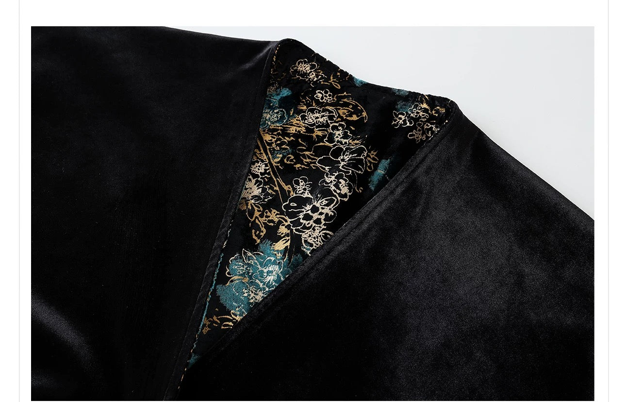Zafira Reversible Kimono Black & Teal