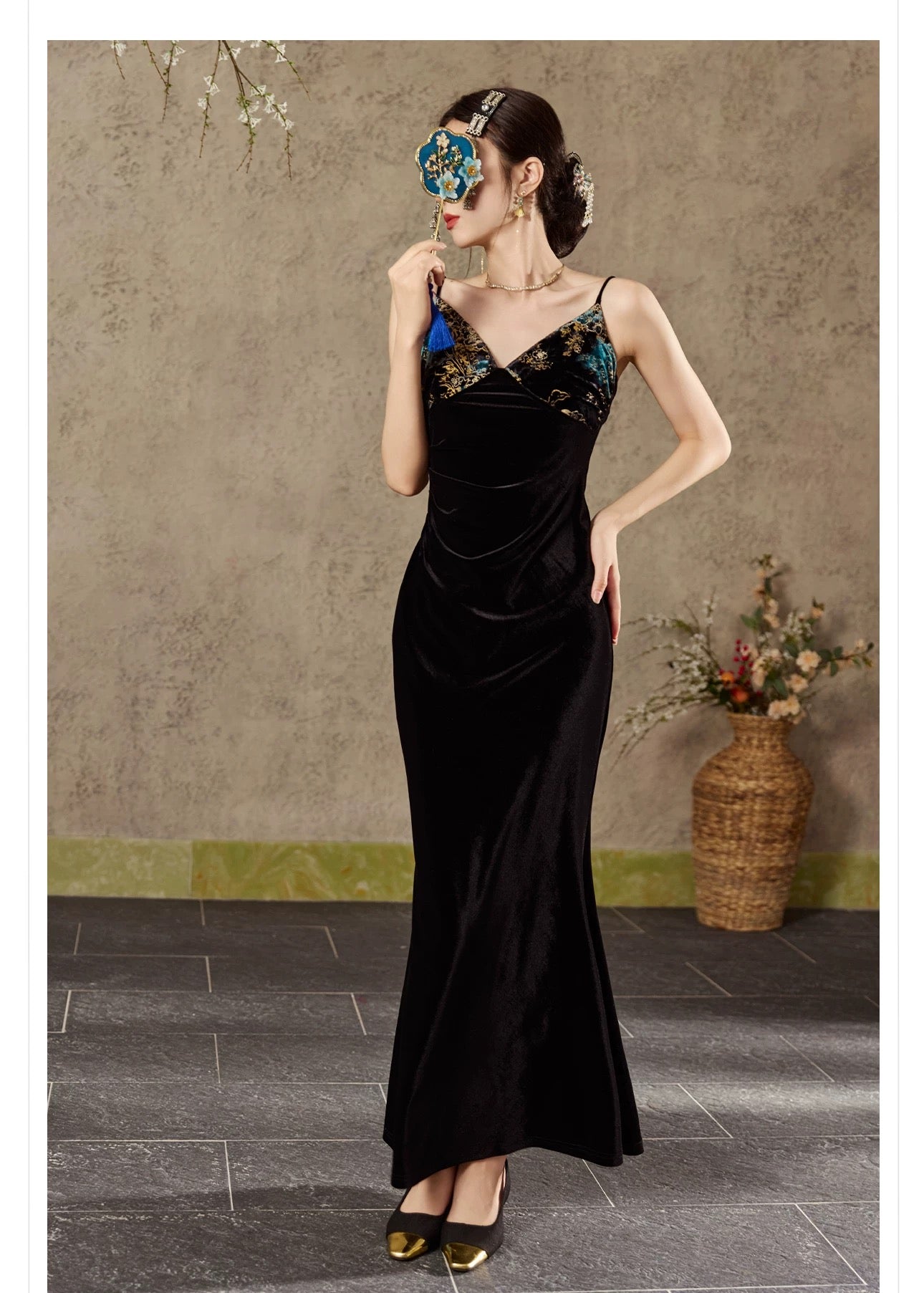 Zafira Silk Slip Dress Black