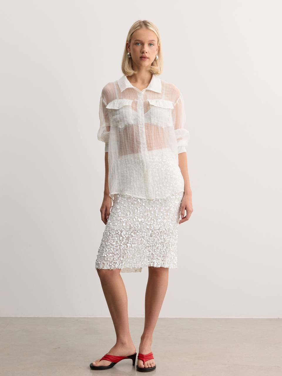 Lumière Sequin Midi Skirt