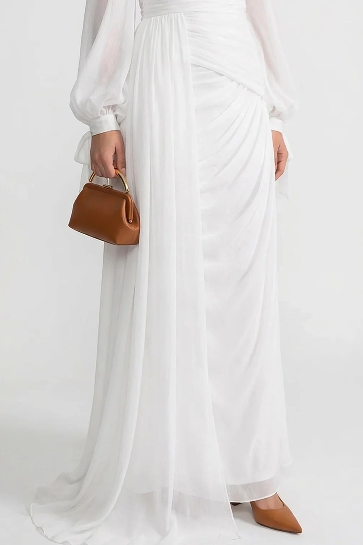 Seraphina Draped Maxi Dress White
